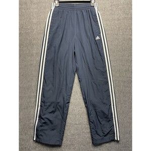 Vintage 90s Y2K Adidas Track Pants Three Stripes Youth Size Xl Navy Blue Nylon